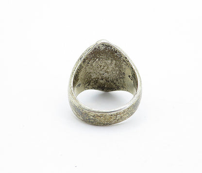 MEXICO 925 Sterling Silver  Vintage  Dark Tone Fluted Band Ring Sz 7  RG4831