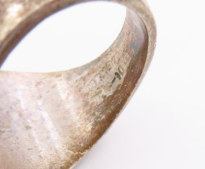 925 Sterling Silver Vintage Ring MEXICO Solid Warrior Chief  Sz 10.5  RG36470
