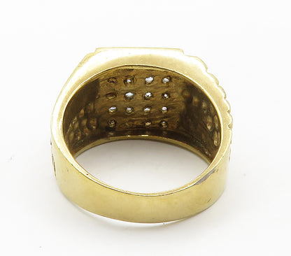 925 Sterling Silver  Cubic Zirconia Gold Plated Shiny Band Ring Sz 10  RG15428