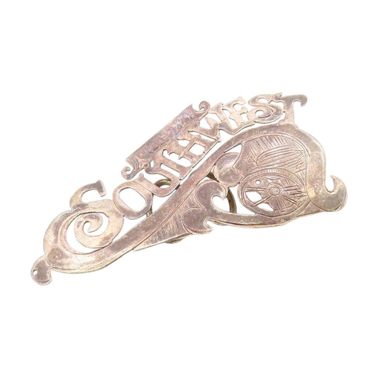 925 Sterling Silver Vintage Pendant Dark Tone Southwest Gilded Cannon  PT25136