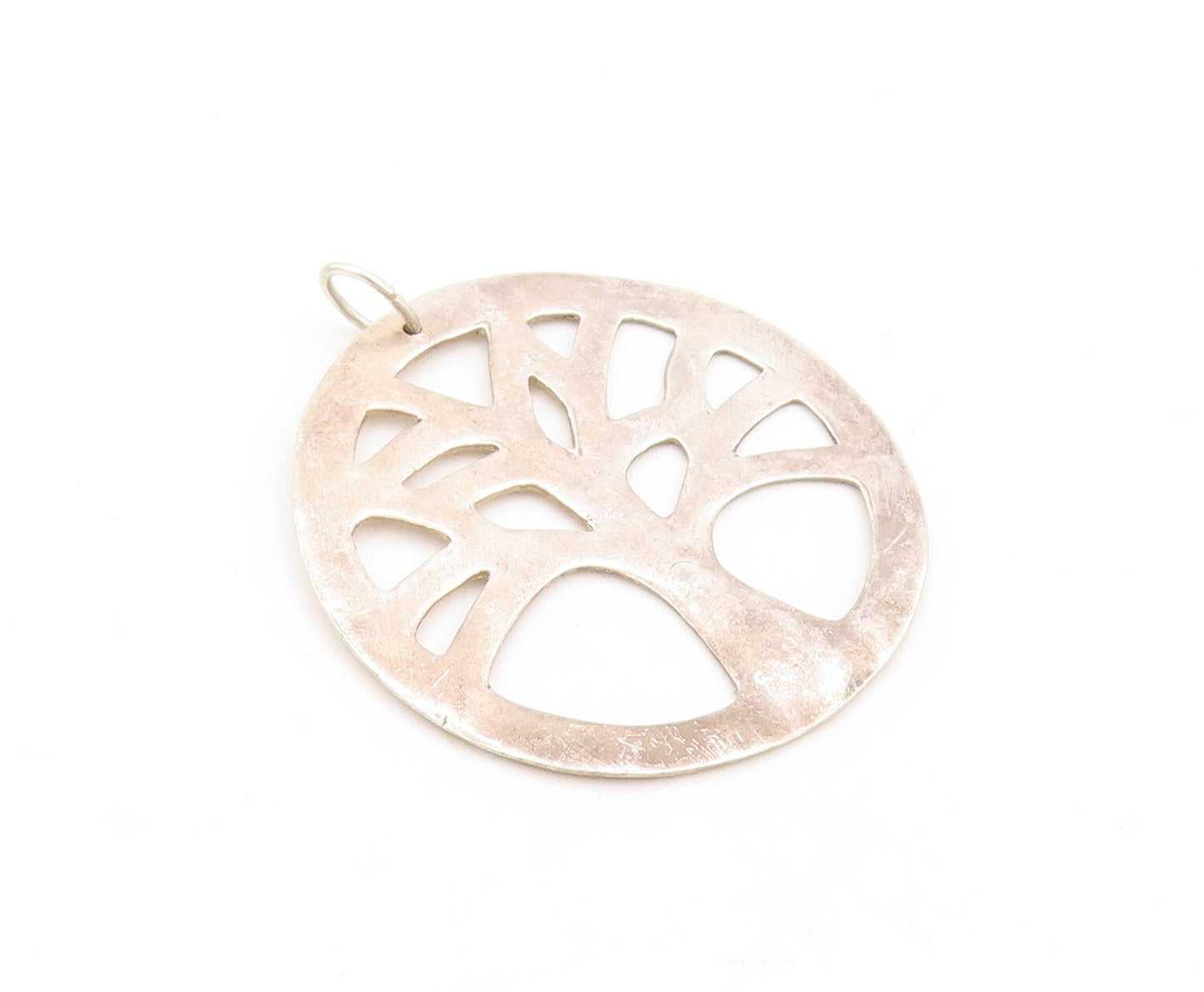 925 Sterling Silver Vintage Pendant Minimalist Cutout Tree Of Life  PT23876