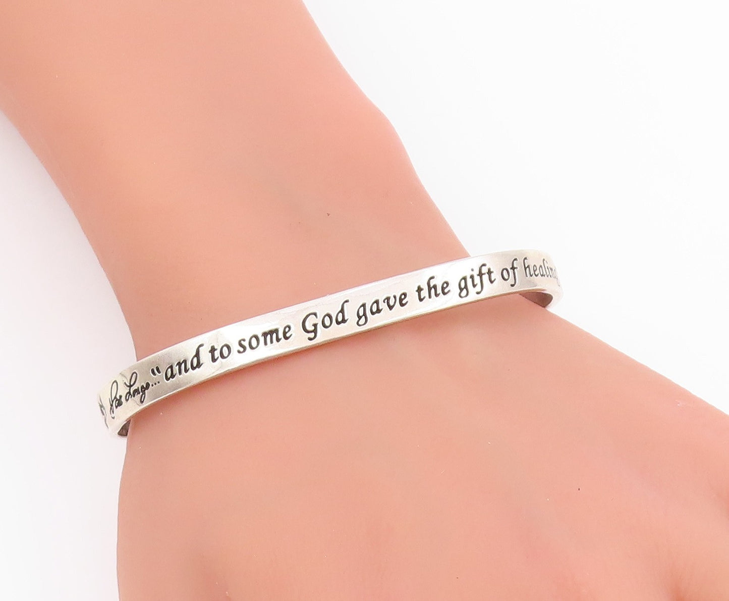 925 Sterling Silver Vintage Bracelet PAT LONGO Engraved Serenity Prayer  BT11642