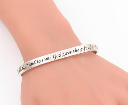 925 Sterling Silver Vintage Bracelet PAT LONGO Engraved Serenity Prayer  BT11642