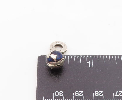 PANDORA 925 Silver  Vintage Enamel & Cubic Zirconia Globe Pendant  PT21819