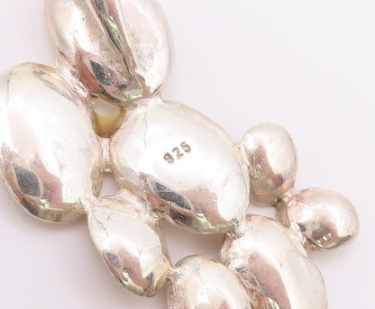 925 Sterling Silver Vintage Pendant Modernist Textured Pebble Matrix  PT26443