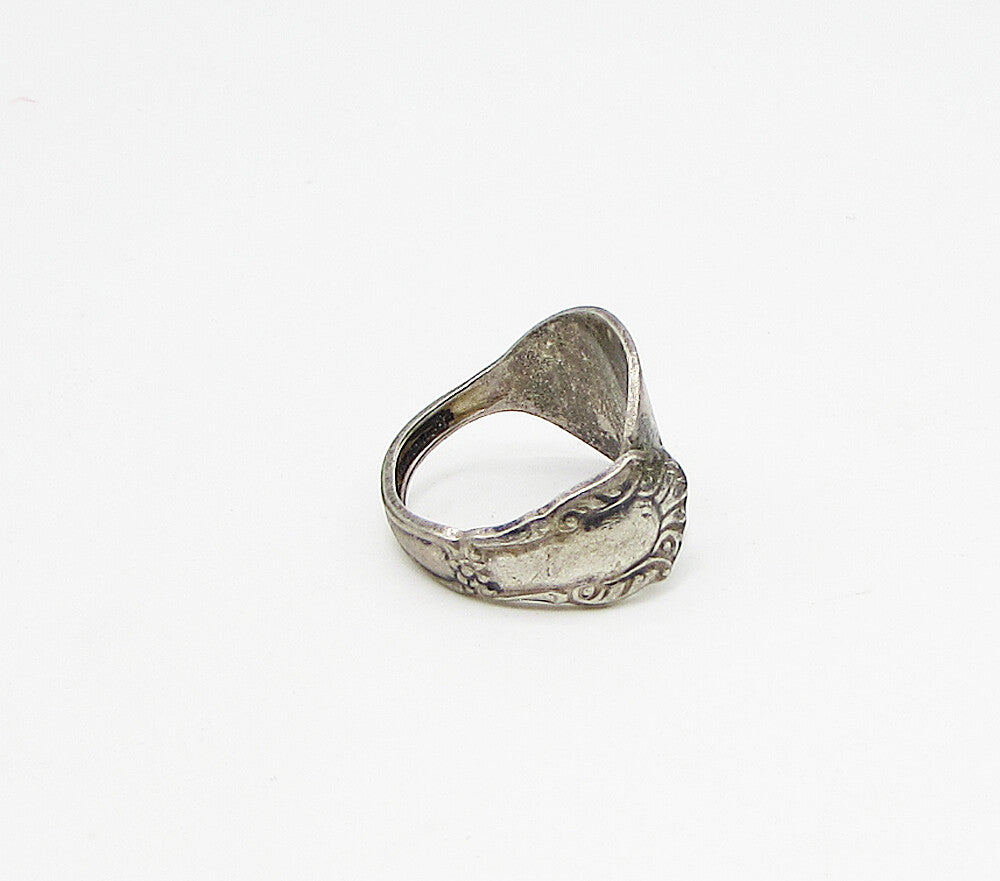 925 Sterling Silver  Vintage Carved Bypass Band Ring Sz 6  RG3334