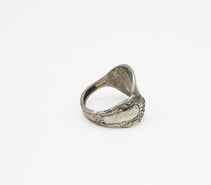 925 Sterling Silver  Vintage Carved Bypass Band Ring Sz 6  RG3334