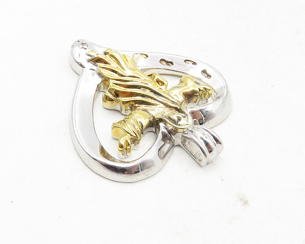 925 Sterling Silver  Vintage Shiny Religious Quote Love Heart Pendant  PT7240