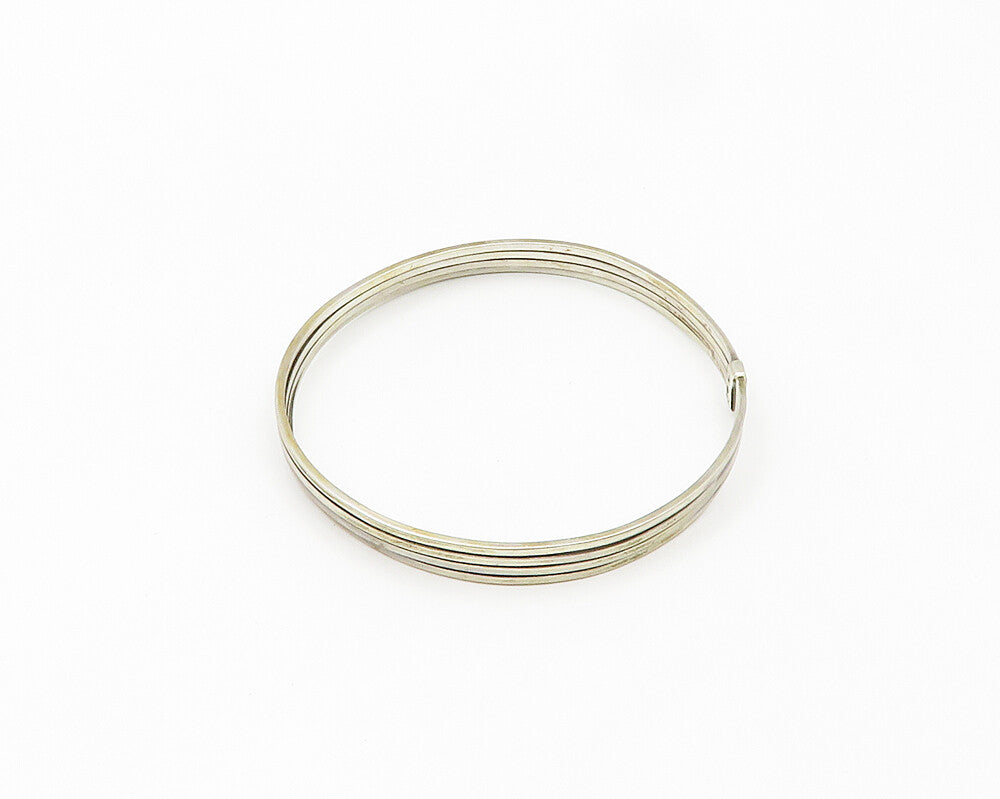 POLAND 925 Sterling Silver  Vintage Minimalist Stacked Bangle Bracelet  BT7662