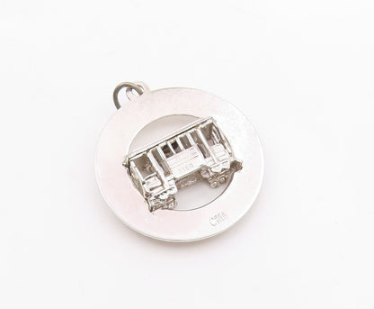 CREA 925 Sterling Silver   Vintage San Francisco Trolley Car Pendant  PT20643