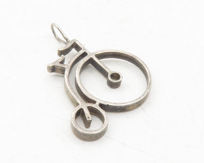 925 Sterling Silver  Vintage Dark Tone Old Fashioned Bicycle Pendant  PT9633