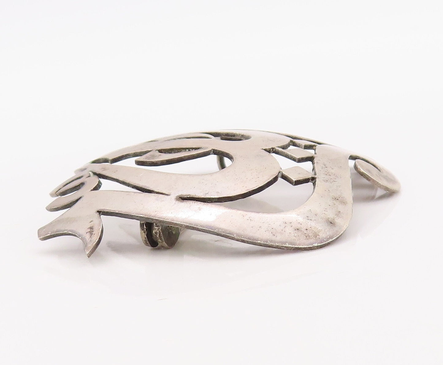 925 Sterling Silver Vintage Brooch Pin Cutout Arabic Word Allah (God)  BP11239