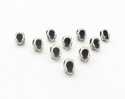 925 Sterling Silver  Vintage Lot Of 11 Shiny Skull Head Slide Pendants  PT9513