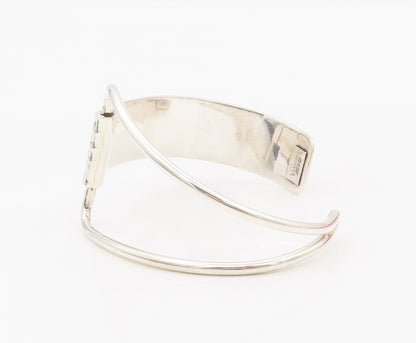 925 Sterling Silver Vintage Bracelet VERSANI Solid Designer Cutout Cuff  BT10441