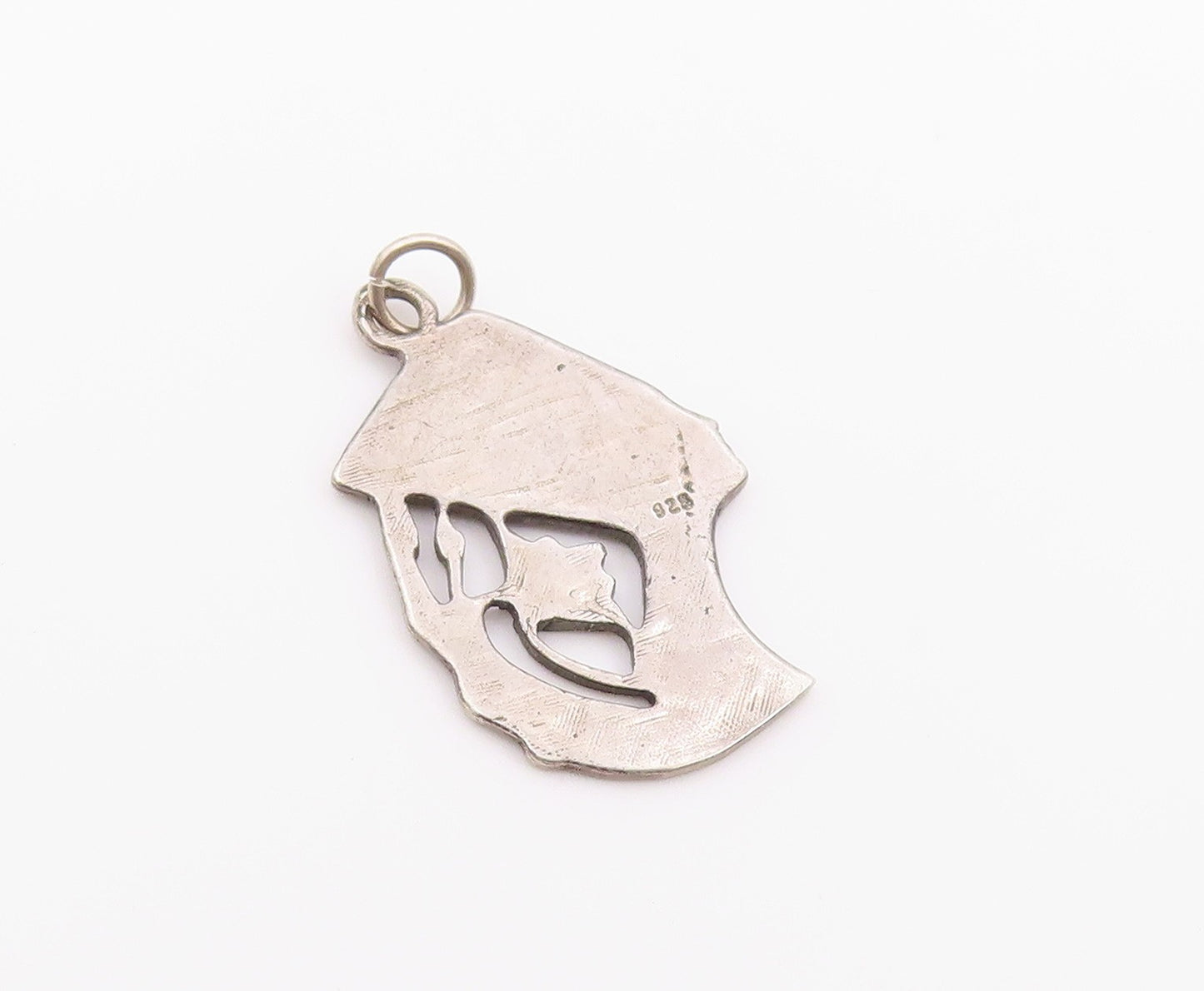 925 Sterling Silver Vintage Pendant Nefertiti Queen Floral Side Profile  PT26380