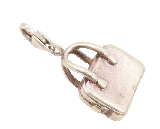 925 Sterling Silver  Vintage Lobster Clasp Handbag Charm Pendant  PT22336