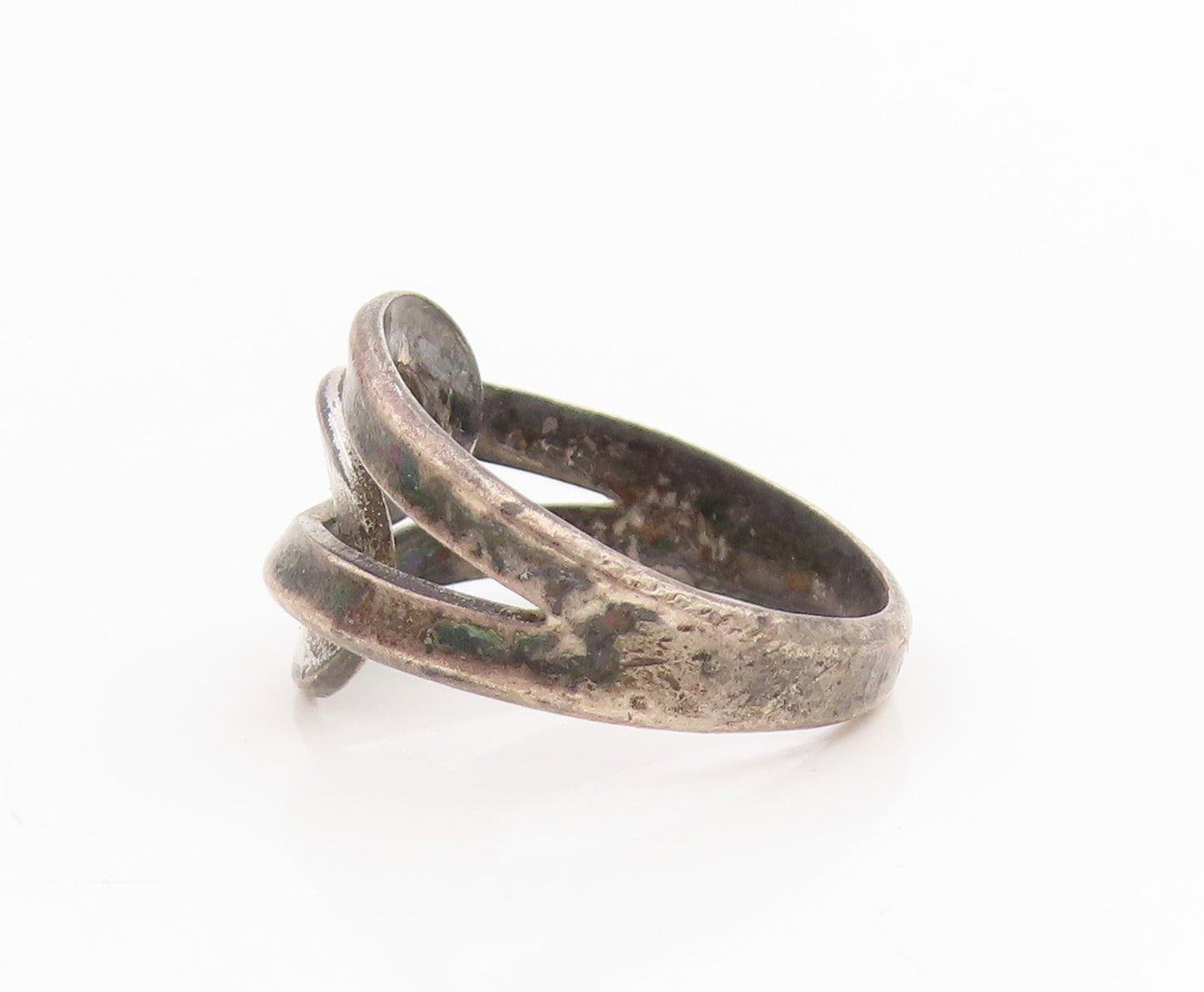 925 Sterling Silver Vintage Ring BEAU Intertwined Love Knot Band  Sz 7  RG34802