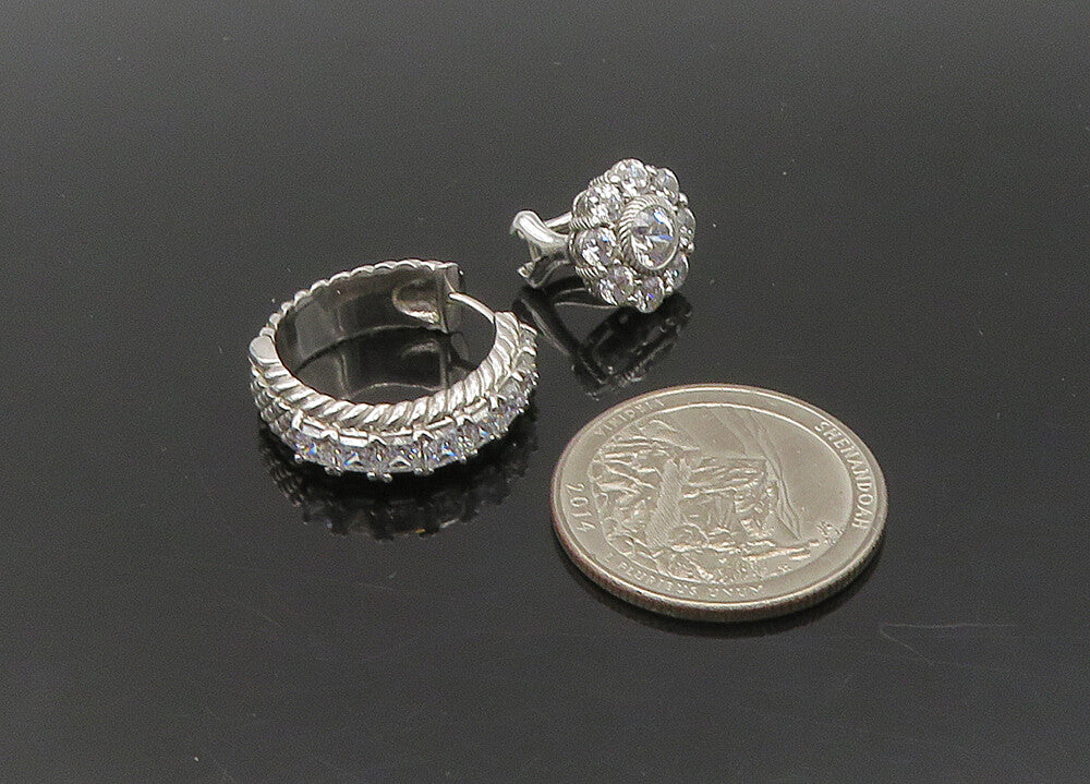 JUDITH RIPKA 925 Silver   Vintage Cubic Zirconia Lot Single Earrings  EG11323