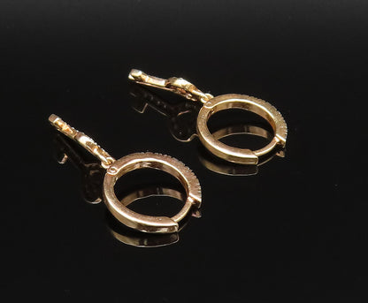 925 Silver  Vintage Gold Plated Genuine Diamonds Love Key Earrings  EG12071