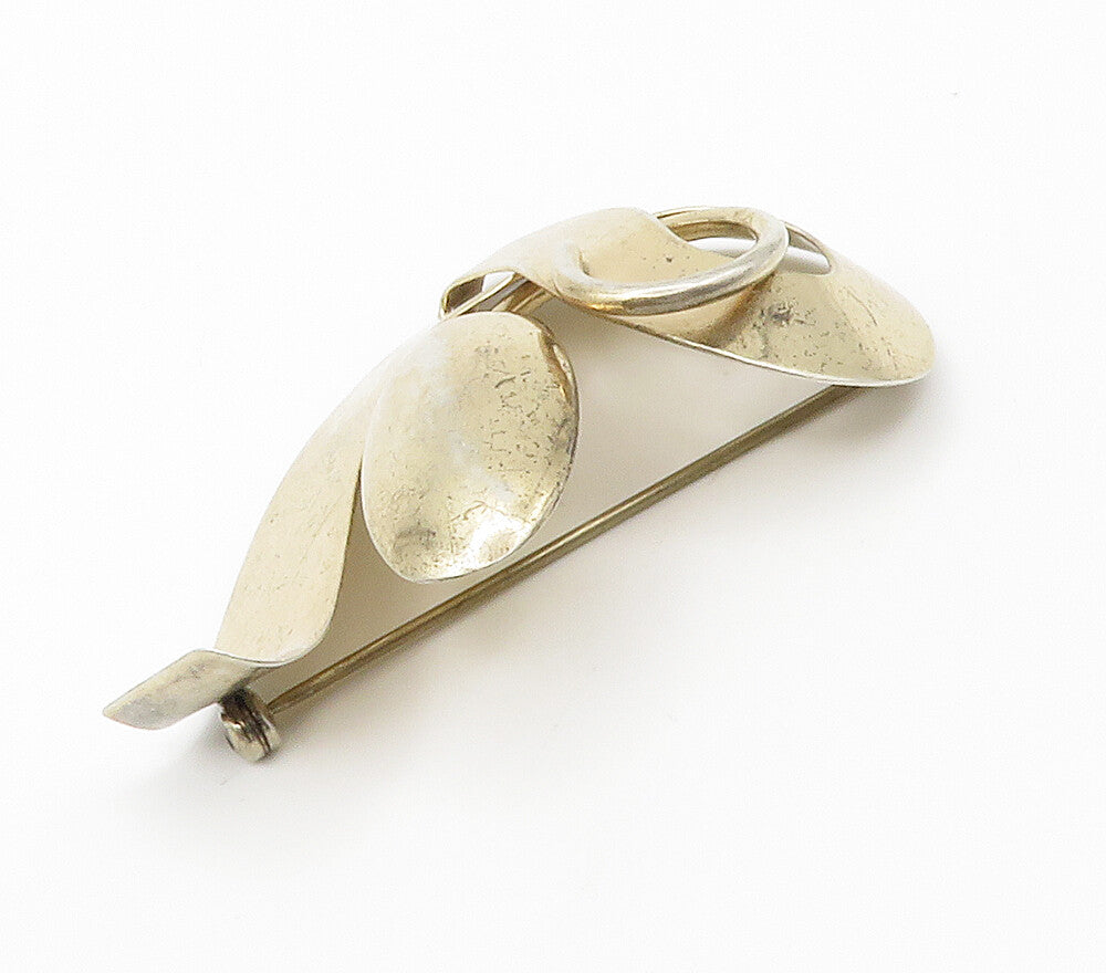 NAPIER 925 Sterling Silver  Vintage Shiny Ribbon Swirl Brooch Pin  BP5872