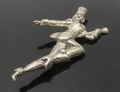 925 Sterling Silver  Vintage Shiny Petite Dancing Figure Brooch Pin  BP5222