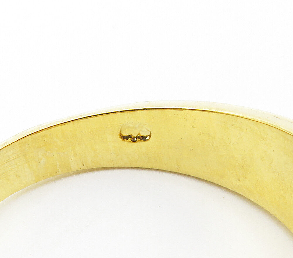 925 Sterling Silver  Shiny Cubic Zirconia Gold Plated Band Ring Sz 9  RG15905