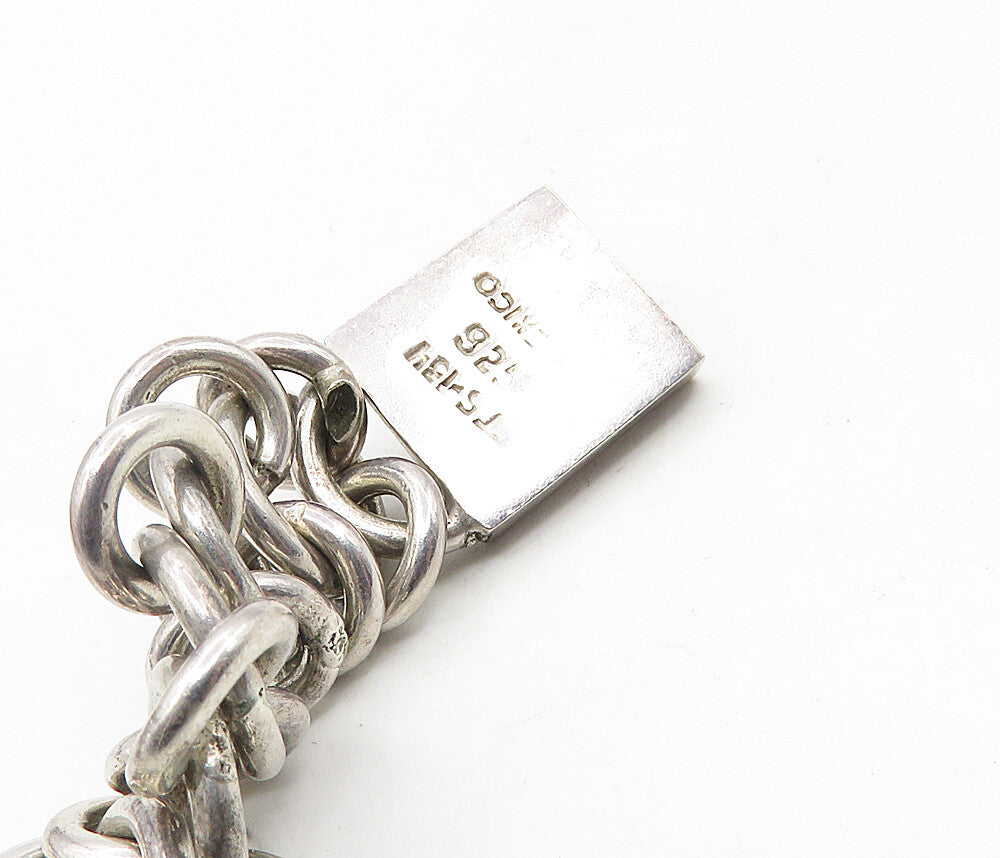 MEXICO 925 Sterling Silver  Vintage Minimalist Chunky Chain Necklace  NE1767