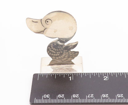 925 Sterling Silver Vintage Paper Weight MACIEL MEXICO Etched Baby Duck  TR3913
