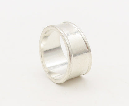 925 Sterling Silver  Vintage Minimalist Solid Raised Edge Ring Sz 7  RG27056