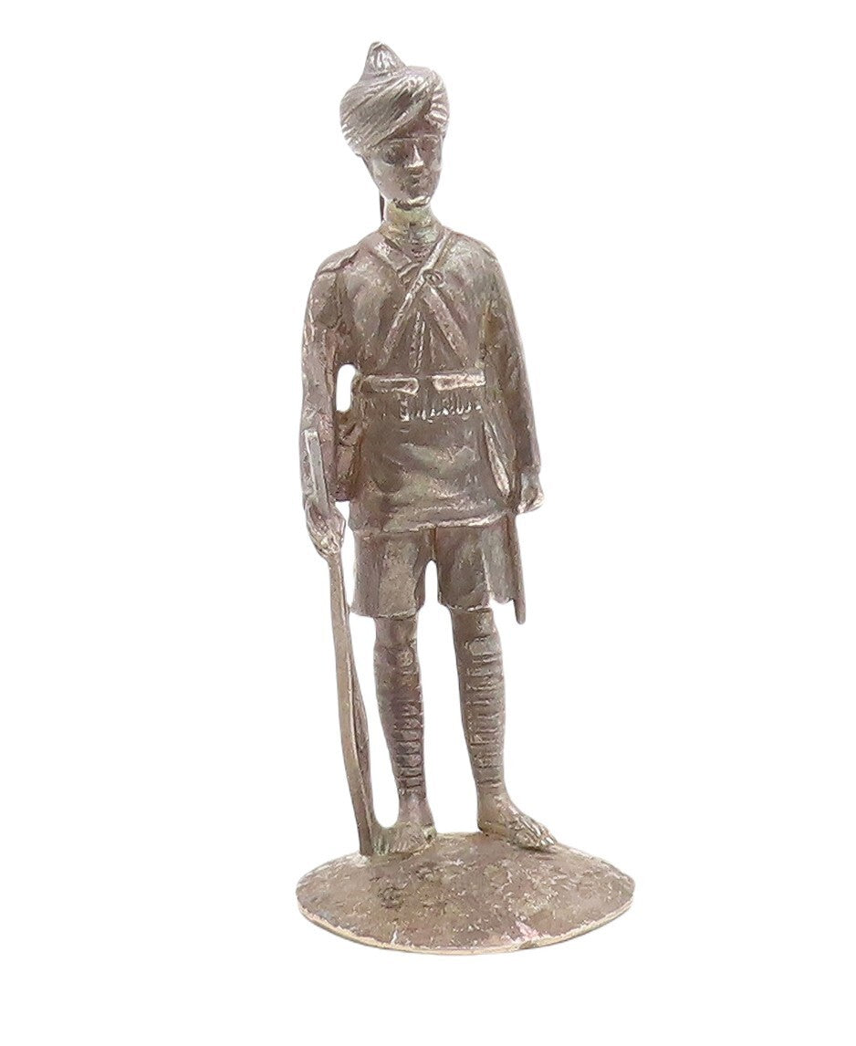 925 Sterling Silver Vintage Paper Weight Heavy 3D Carved Soldier  TR3812