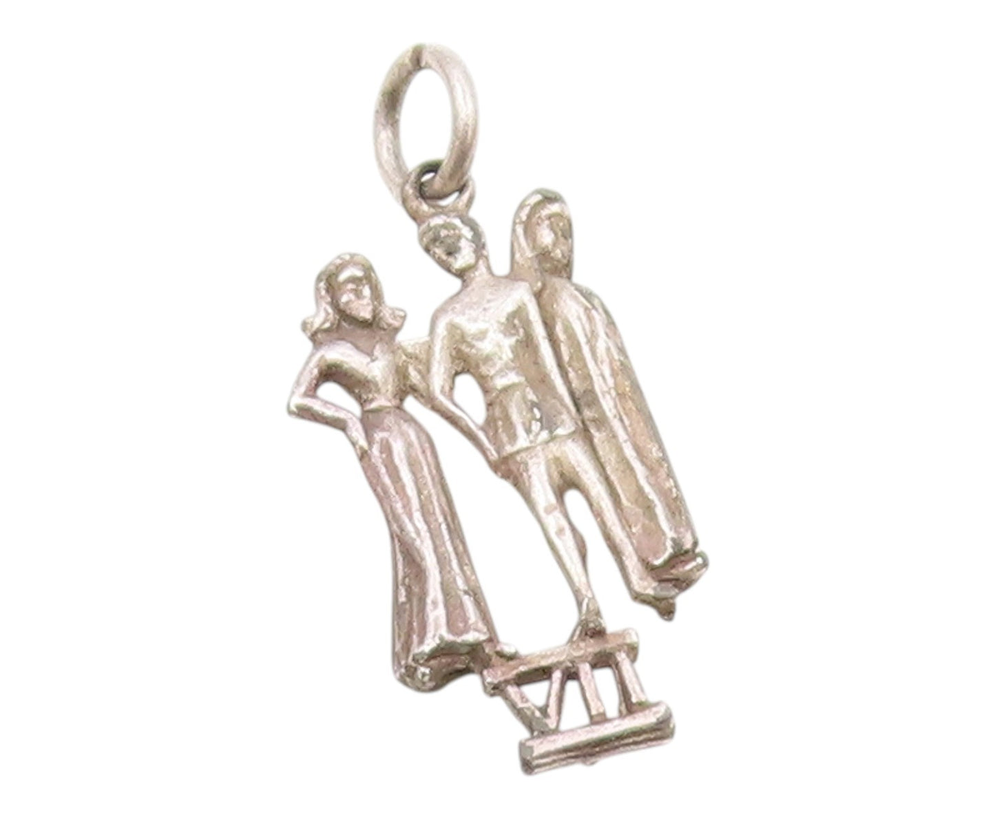925 Sterling Silver  Vintage Seventh Commandment Religious Pendant  PT16731