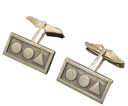 925 Sterling Silver Vintage Multi Shape Pattern Square Cufflinks TR3177
