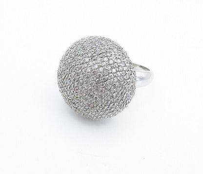 925 Sterling Silver Cubic Zirconia Encrusted Dome Cocktail Ring  Sz 8.5  RG6759