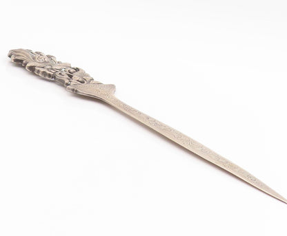 925 Sterling Silver Vintage Paper Knife EUROPE Art Nouveau Letter Opener  TR4174