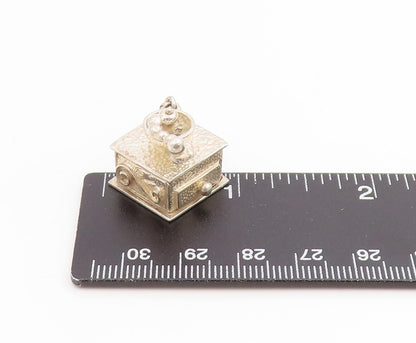 925 Sterling Silver Vintage Pendant Miniature Coffee Grinder Charm  PT25931