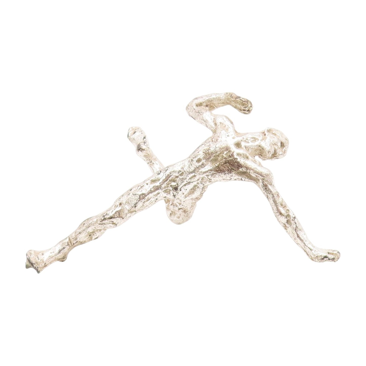 925 Sterling Silver Vintage Paper Weight Brutalist 3D Carved Dancing Man  TR3894