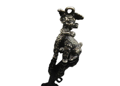 925 Sterling Silver  Vintage Oxidized Petite Sitting Dog Motif Pendant  PT7270
