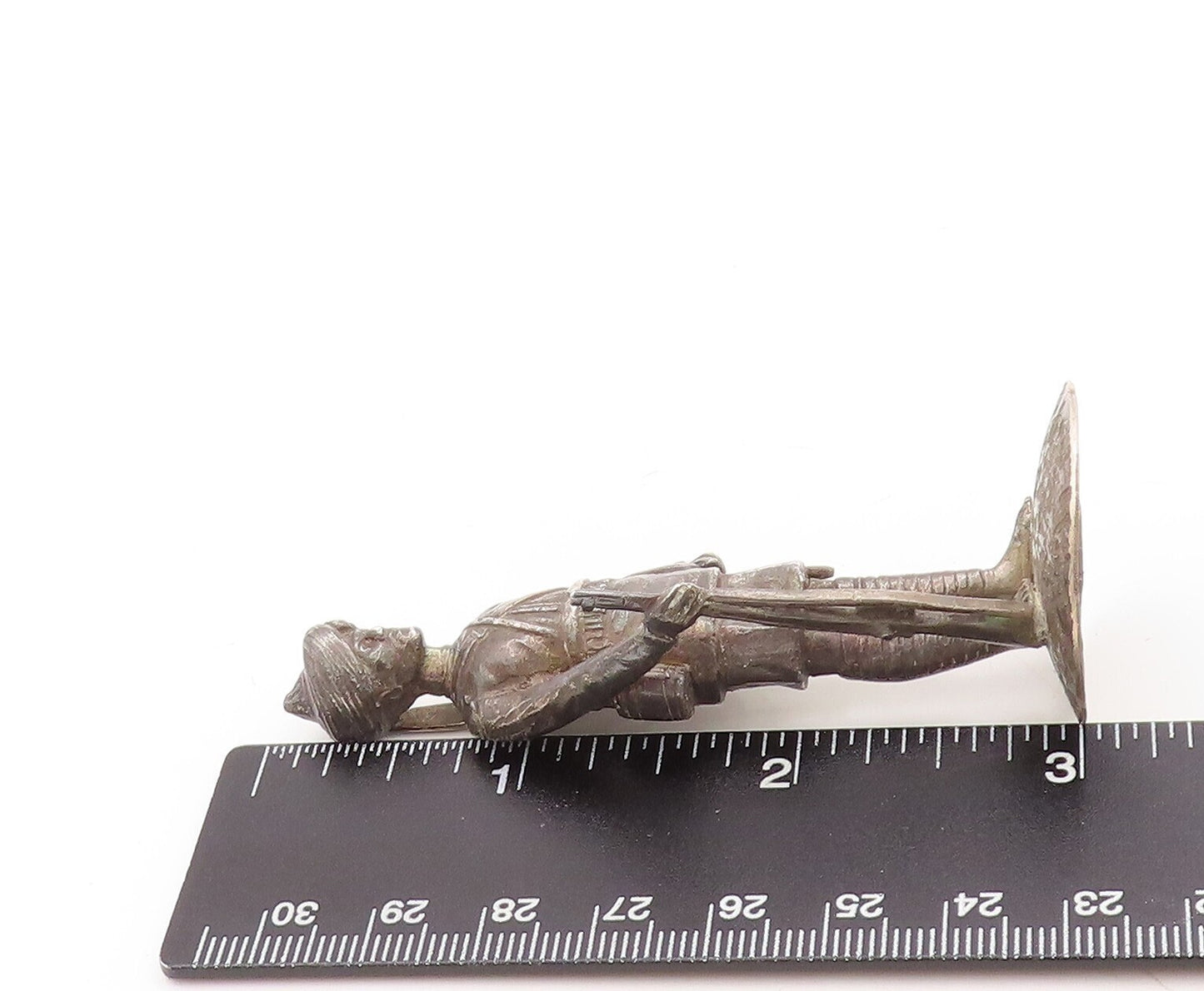 925 Sterling Silver Vintage Paper Weight Heavy 3D Carved Soldier  TR3812