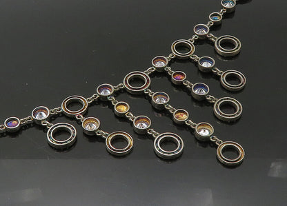 TONI 925 Sterling Silver  Vintage Cubic Zirconia Chain Necklace  NE3640