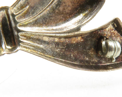 925 Sterling Silver  Vintage Bow Tied Ribbon Smooth Brooch Pin  BP4574