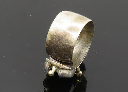 LILLY BARRACK 925 Silver & 14K GOLD  Vintage Tanzanite Band Ring Sz 8  RG20013
