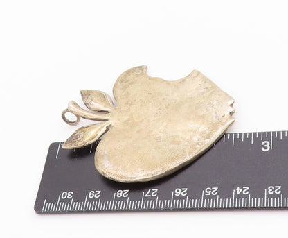 925 Sterling Silver Vintage Pendant Designer Large Bitten Apple  PT24736
