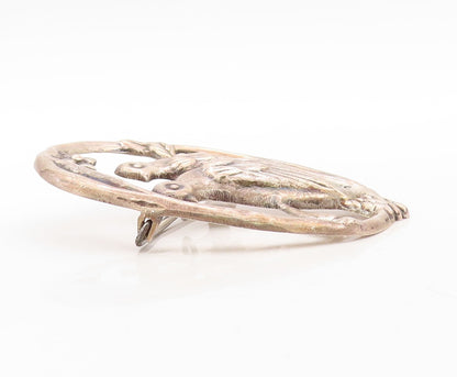 925 Sterling Silver Vintage Brooch Pin MEXICO Solid Cutout Love Birds  BP11261