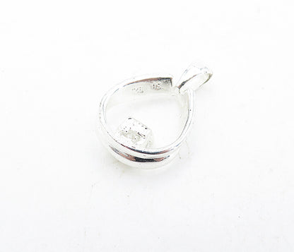 925 Sterling Silver  Petite Cubic Zirconia Open Tear Drop Pendant  PT3992
