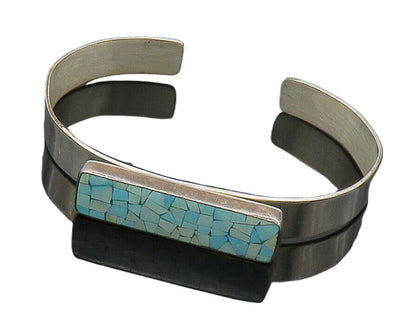 DTR JAY KING 925 Silver  Vintage Turquoise Mosaic Shiny Cuff Bracelet  BT6540