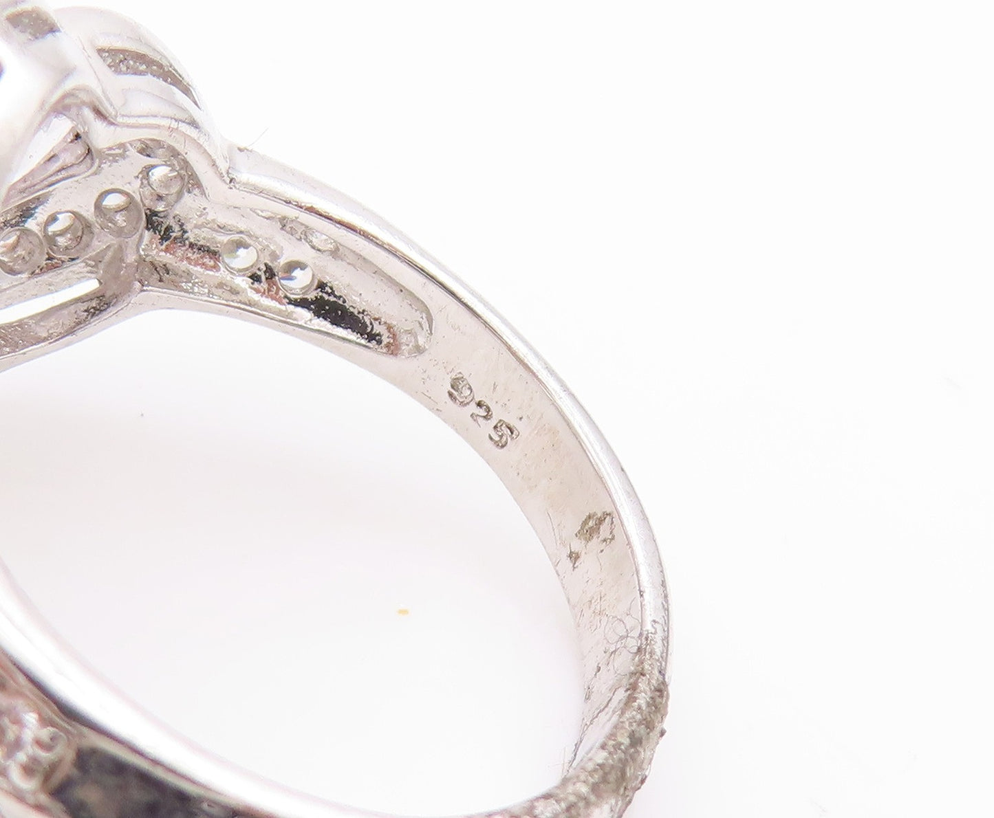 925 Sterling Silver Vintage Ring Multi Shape CZ Statement Band   Sz 7  RG33481