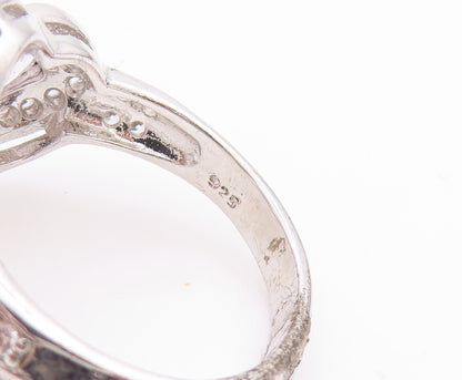 925 Sterling Silver Vintage Ring Multi Shape CZ Statement Band   Sz 7  RG33481