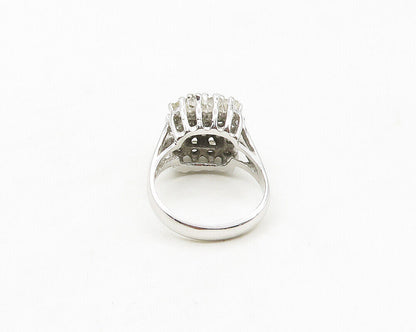 UNCAS 925 Sterling Silver  Prong Set Topaz Cluster Cocktail Ring Sz 8  RG17406