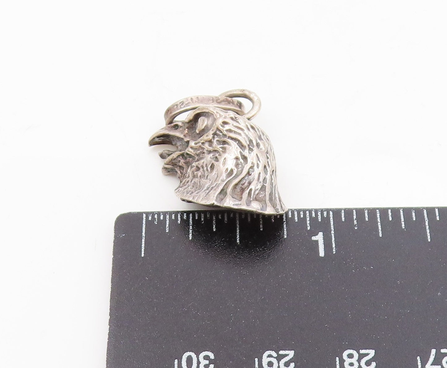 925 Sterling Silver  Vintage Shiny Hollow Eagle's Head Motif Pendant  PT16795