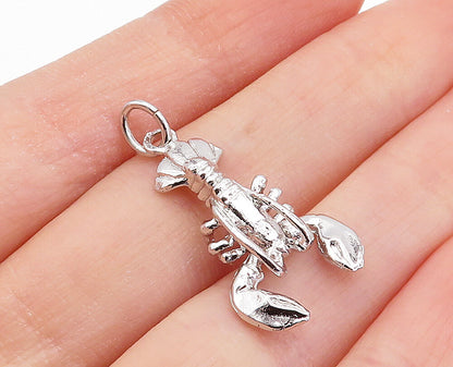 925 Sterling Silver Petite Polished Lobster Motif Pendant (MOVES) PT3884